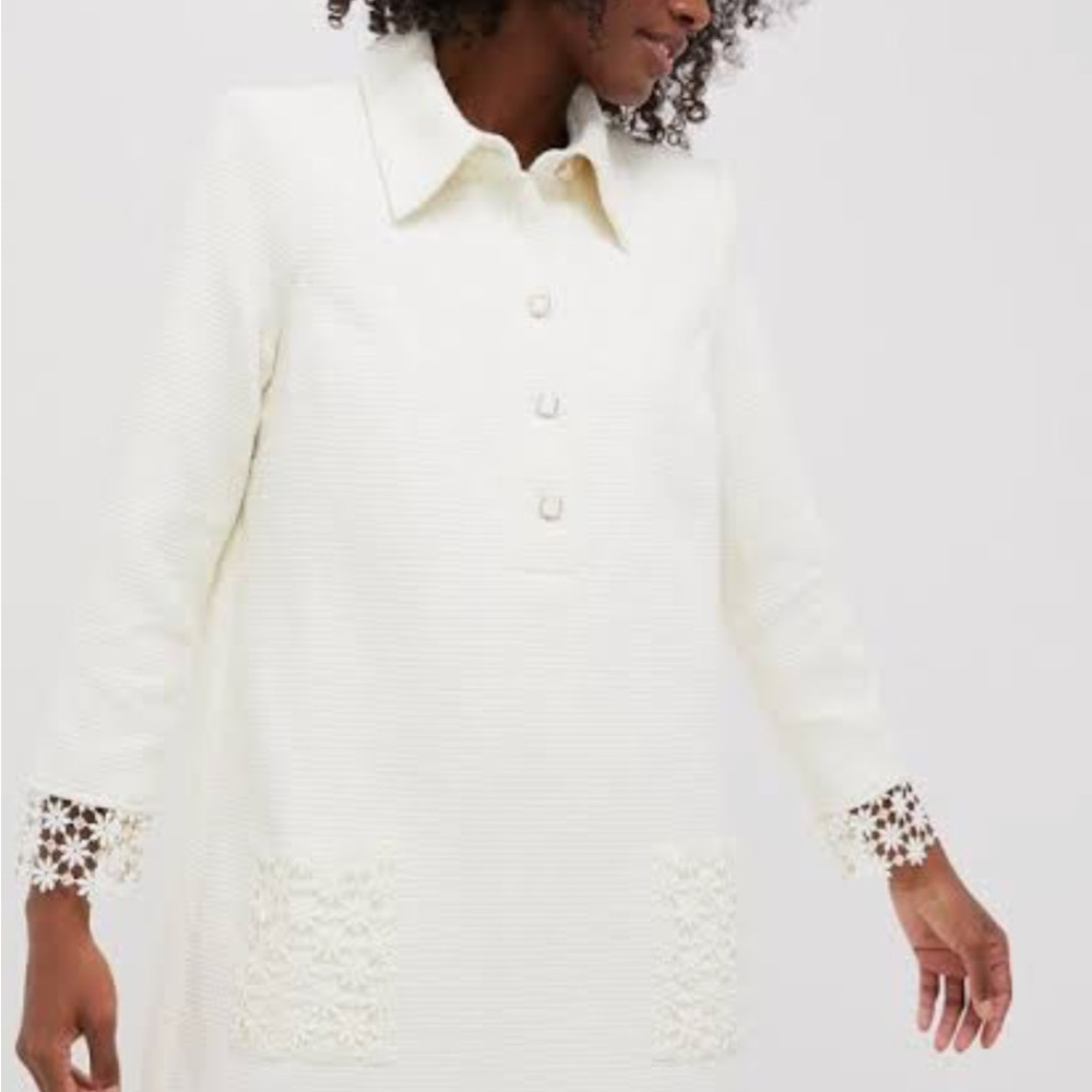 Tuckernuck Ivory Lace Cuff Midi Dress